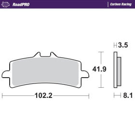 MOTO-MASTER Carbon Racing Front Brake Pads Aprilia / Bimota / Ducati / Kawasasaki / KTM / Suzuki / Triumph 125-2500 07-26