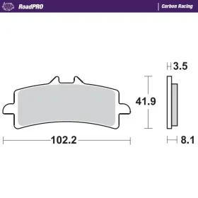 MOTO-MASTER Carbon Racing Front Brake Pads Aprilia / Bimota / Ducati / Kawasasaki / KTM / Suzuki / Triumph 125-2500 07-26