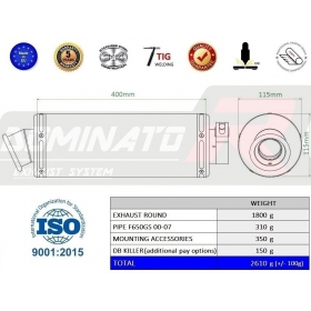 Exhaust silincer Dominator Round BMW F650GS 2000-2007