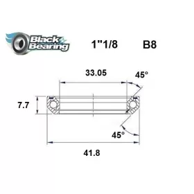 BLACK BEARING 45°/45° Headset Bearing 30.5x41.8x7.7 mm HB-B8