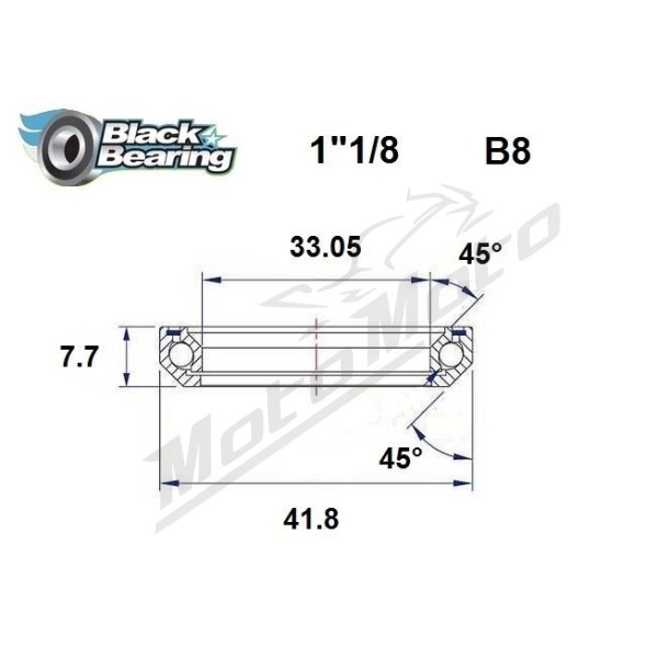 BLACK BEARING 45°/45° Headset Bearing 30.5x41.8x7.7 mm HB-B8