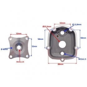 Cylinder head DERBI D50B0 (from 18y) EURO4 50CC / 40MM