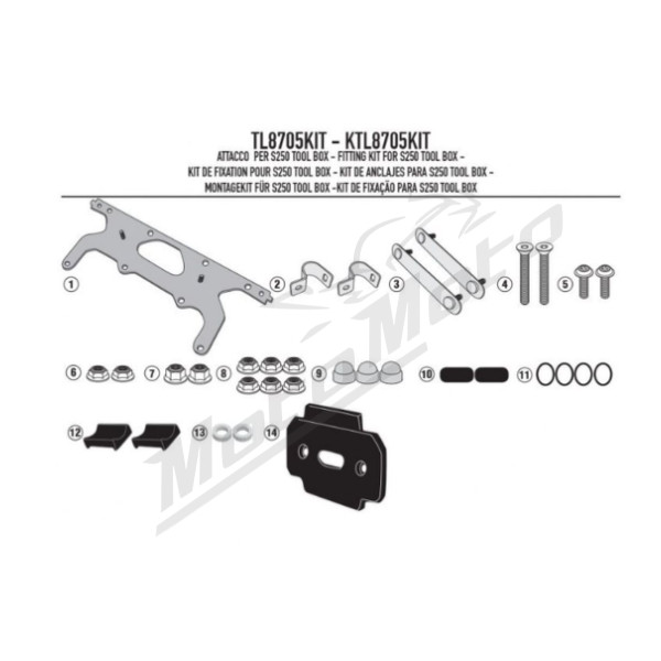 KAPPA Tool box mount kit KLR6413 / KL8703 / KL8705 / KLR4125