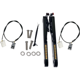 CUSTOM DYNAMICS ProBEAM® Dynamic Strips™ V2 Front Turn Signals Harley Davidson FLHT / FLHTC 1450-1800cc 06-13