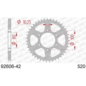 AFAM Steel Standard Rear Sprocket 520 42 teeth LAVERDA FORMULA / STRIKE 750 98-01