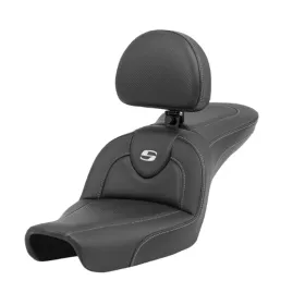 SADDLEMEN Roadsofa anglies pluošto sėdynė su atlošu Harley Davidson FXD / FXDX / FXDXT 1340-1450 96-03