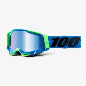 Sale 100 percent goggles model racecraft 2 fremont - mirror blue lens - color blue/green 