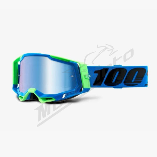 Sale 100 percent goggles model racecraft 2 fremont - mirror blue lens - color blue/green 