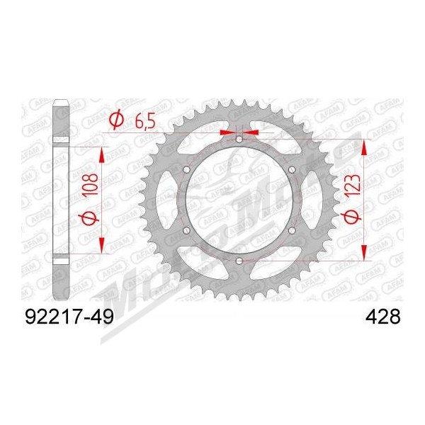 AFAM Steel Standard Rear Sprocket 428 49 teeth Derbi Mulhacen 125 2011