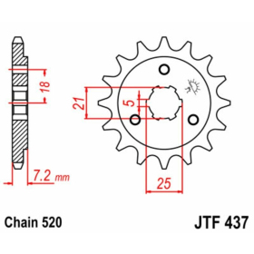 JT Grandinės komplektas 525X1R3 16/42 Suzuki DR 600S 85-89
