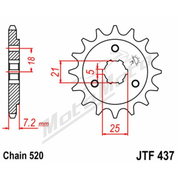 JT Grandinės komplektas 525X1R3 16/42 Suzuki DR 600S 85-89