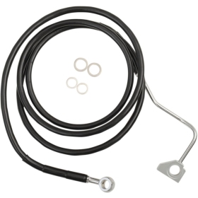 DRAG SPECIALTIES Extended Length Black Vinyl Brake Line Kit Harley Davidson FLHR / FLHRC / FLHRXS / FLHT / FLHTCU 1690-1923cc 14-24