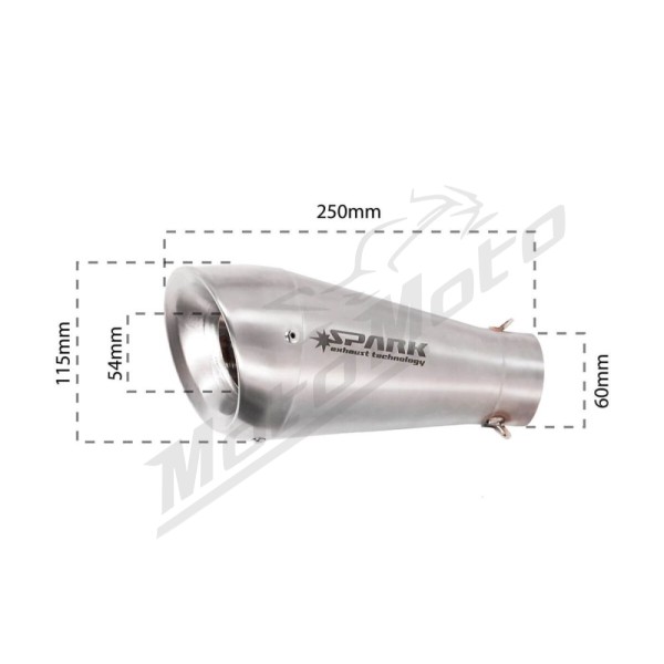 SPARK 60'S Slip-On Universal Muffler (length 255mm) Ø60mm