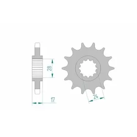 AFAM plieninė standartinė priekinė žvaigždutė 20504 - 530 13-16 dantukų HONDA CBR 600 87-96