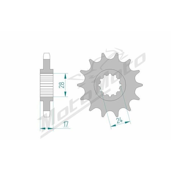 AFAM plieninė standartinė priekinė žvaigždutė 20504 - 530 13-16 dantukų HONDA CBR 600 87-96