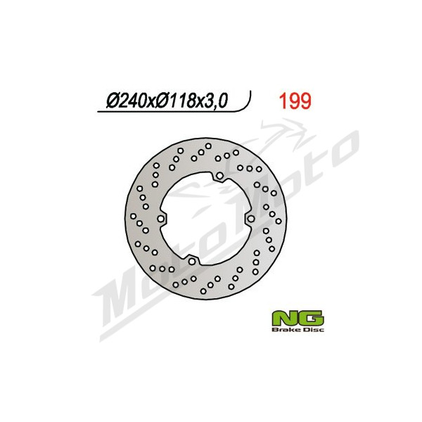 NG BRAKES Priekinis fiksuotas stabdžių diskas 240mm Honda CR 125-250cc 90