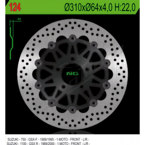 NG BRAKES Front Floating Brake Disc 310mm Suzuki GSX-R 750-1100cc 88-00