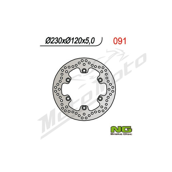 NG BRAKES Fixed Rear Brake Disc 230mm Kawasaki KLE / KLR 500-650cc 89-07