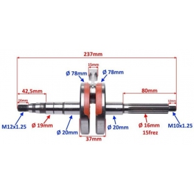 Crankshaft MaxTuned MINARELI HORIZONTAL REPLICA SPORT (TEETHTHICK 16MM) 50CC 2T