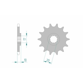 AFAM Steel Standard Front Sprocket 94301 - 520 10-11 teeth BETA TECHNO 240-250cc 1995-1997