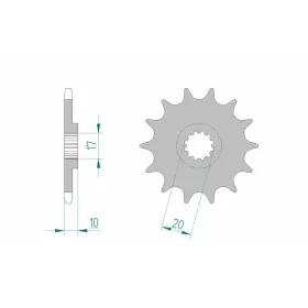 AFAM Steel Standard Front Sprocket 94301 - 520 10-11 teeth BETA TECHNO 240-250cc 1995-1997