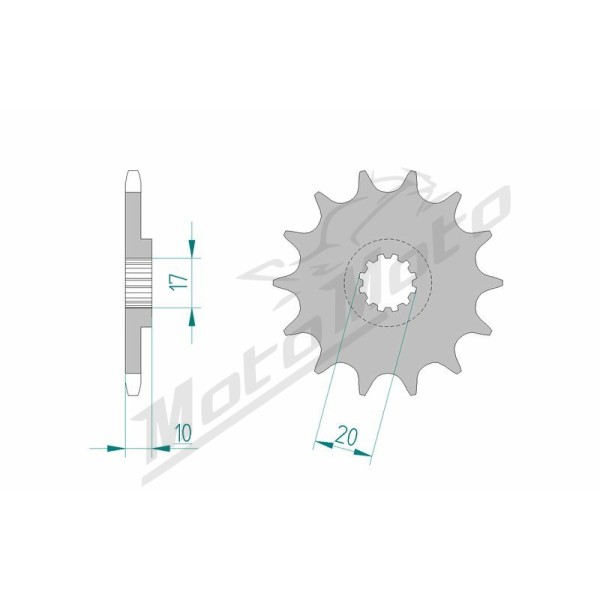 AFAM Steel Standard Front Sprocket 94301 - 520 10-11 teeth BETA TECHNO 240-250cc 1995-1997