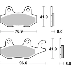 SBS HF Street Keraminės stabdžių trinkelės priekinės 134HF Benelli / Suzuki / Yamaha 50-400 93-24 