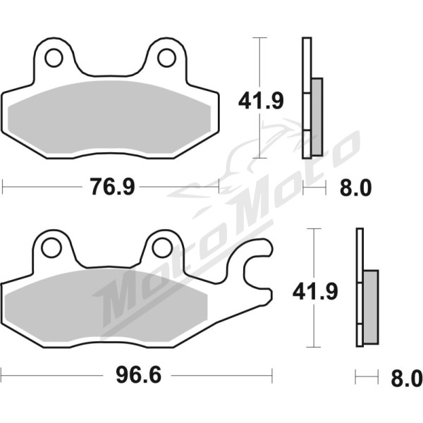 SBS HF Street Keraminės stabdžių trinkelės priekinės 134HF Benelli / Suzuki / Yamaha 50-400 93-24 