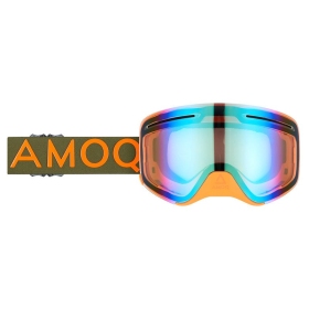 AMOQ Vision Vent+ Magnetic Motocross / Snow Goggles Military Green / Orange (Gold Mirror)