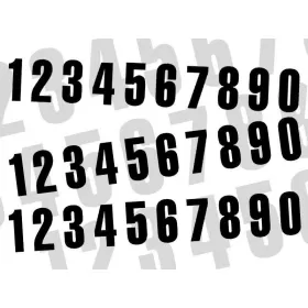 BLACKBIRD Race Numbers Kit 0 to 9 160x75mm Black