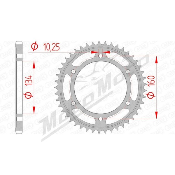 AFAM Steel Standard Rear Sprocket 525 40-46 teeth