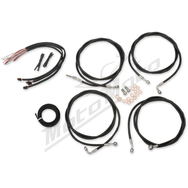 LA CHOPPERS Ape Hangers vairo / sankabos / stabdžių trosų / lynų prailginimo kompl. Harley Davidson 1750-1868 17-20