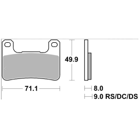 SBS Dual Sinter 2 Priekinės stabdžių trinkelės 806DS-2 Kawasaki / Suzuki 600-1800 04-22