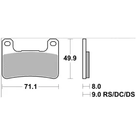SBS Dual Sinter 2 Priekinės stabdžių trinkelės 806DS-2 Kawasaki / Suzuki 600-1800 04-22