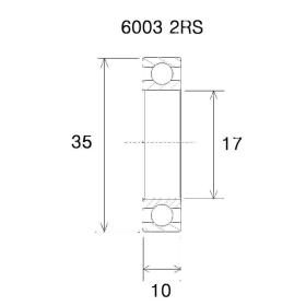 BLACK BEARING B5 Bearing 17x35x10 mm 6003-2RS