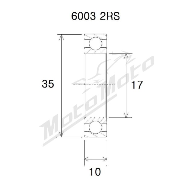 BLACK BEARING B5 guolis 17x35x10 mm 6003-2RS