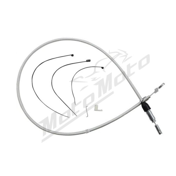MAGNUM SHIELDING Chrome Quick Connect Upper Clutch Cable Harley Davidson FLDE / FLFBS / FLHRXS / FLI / FXBBS / FXST 1750/1977 18-24 117cm