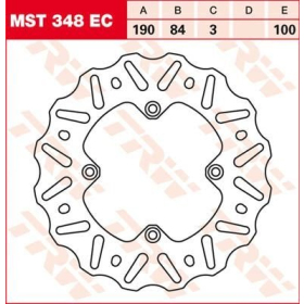 TRW EC Cross Design Rear Brake Rotor 190mm Yamaha YZ 80-85cc 93->