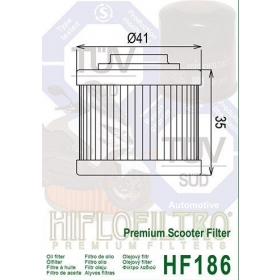 Tepalo filtras HIFLO HF186 APRILIA SCARABEO 125-200cc 2007-2015