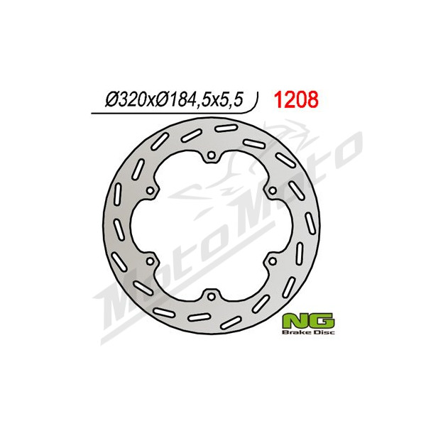 NG BRAKES Galinis fiksuotas stabdžių diskas 316mm Honda GL 1500cc 88-00