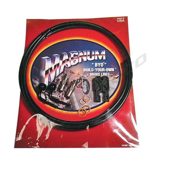 MAGNUM SHIELDING BYO Priekinių stabdžių žarnelių kompl. juodas 90°/90° Harley Davidson FLD / FLST / FLSTC / FXD / FXSTC / XL 883/1800 85-17 183cm