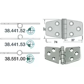 Osculati hinge, SS 74x37