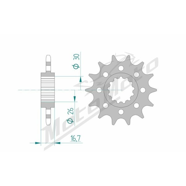 AFAM plieninė standartinė priekinė žvaigždutė 20613 - 520 13-17 dantukų HONDA CBR / CB / XL 600-1000cc 96-25
