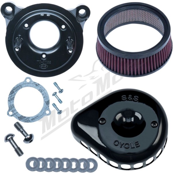 S&S CYCLE "Mini Teardrop Stealth" oro filtro rinkinys Harley Davidson FLHR / FLHRC / FLHT 1584-1800cc 08-17