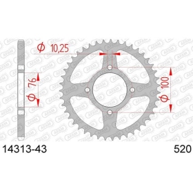 AFAM Steel Standard Rear Sprocket 520 43 teeth SUZUKI VL 250 INTRUDER 00-07
