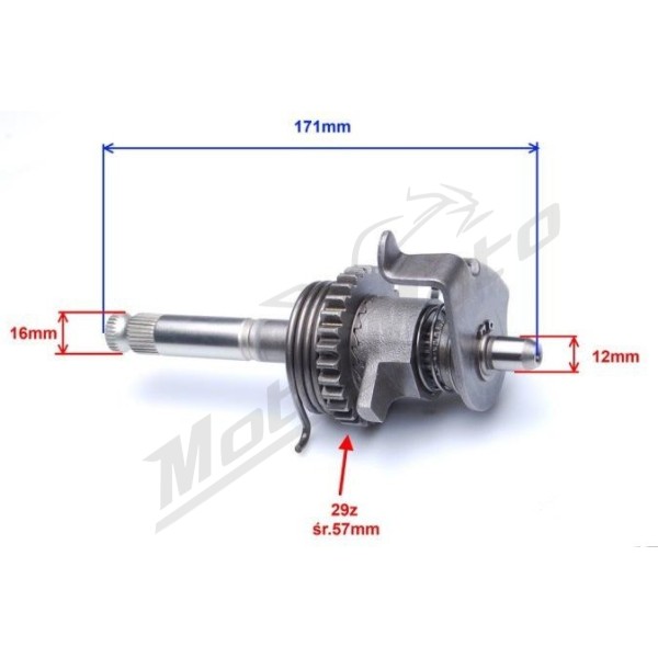 Kickstarter shaft STARTER ATV 250 STXE OPT.