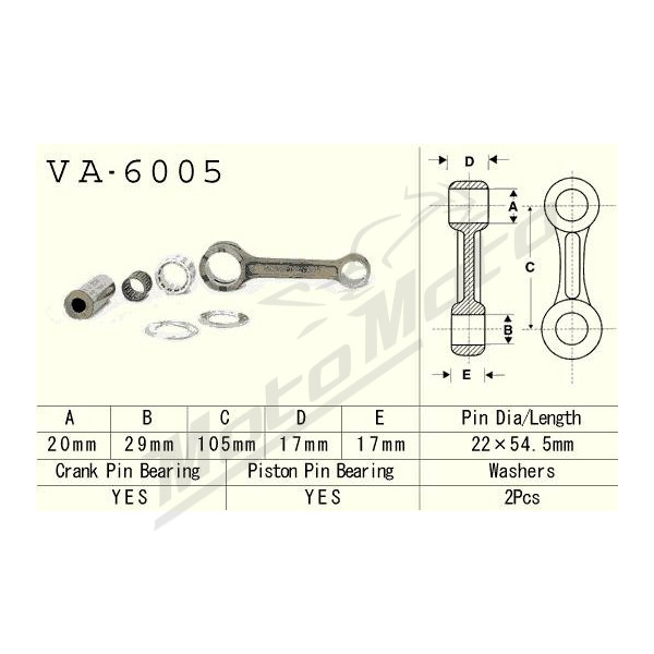 VESRAH Connecting rod Yamaha YZ 125 86-96