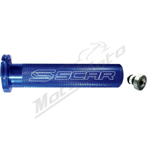 SCAR Motocross Aluminum Throttle Tube with Bearing BLUE YAMAHA YZ/WR 250-450F 03-23/KAWASAKI KX/KLX 125-450 04-25
