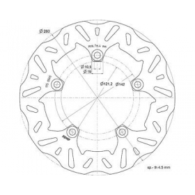 Front brake disc POLINI SUZUKI BURGMAN 250-650 Ø 260x121.2x4.5