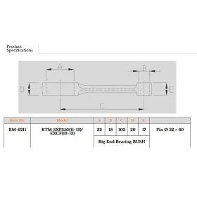 Royal Rods connecting rod KTM SX-F / EXC-F 350cc 13-15